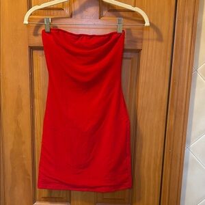 Elegant Red Strapless Dress